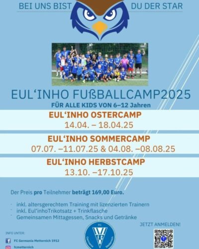 Plakat für Eulinho Fußballcamps 2025