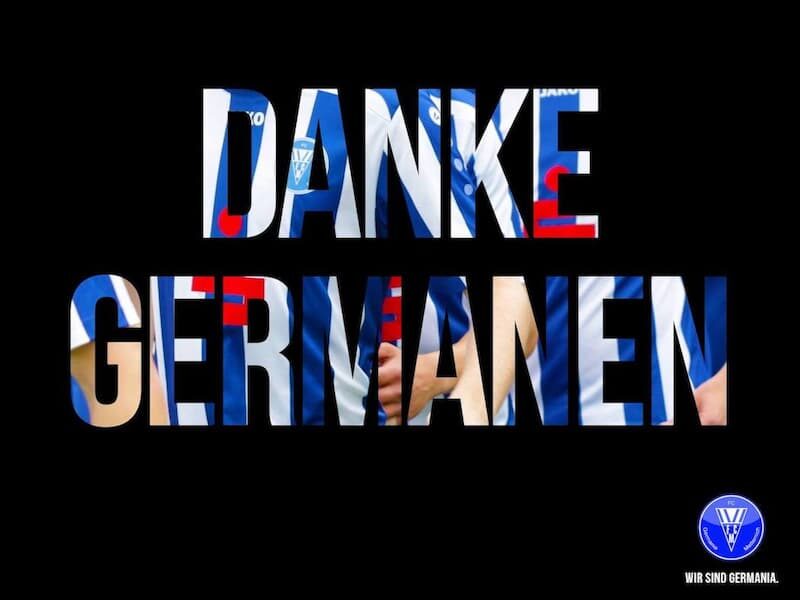 Schriftzug "Danke Germanen"